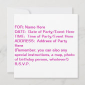 マルティーニ·グラス（赤）のパーティの招待状 招待状 (裏面)