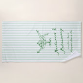 マルティーニ&マトリモンスグリーンバチェロレッテ ビーチタオル (正面)