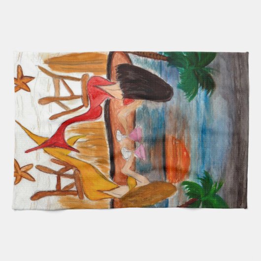 マルティーニ・メルメイズのアートキッチンとバスタブのハンドタオル キッチンタオル (横)