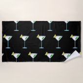 マルティーニ·ラヴァーズカクテルグラス·バーテンダー·アルコール ビーチタオル (正面)