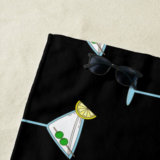 マルティーニ·ラヴァーズカクテルグラス·バーテンダー·アルコール ビーチタオル (インサイチュ)