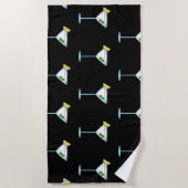 マルティーニ·ラヴァーズカクテルグラス·バーテンダー·アルコール ビーチタオル (正面)