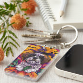 マルティ不気味ツドッグハロウィーン魔女とカボチャ キーホルダー (正面右)