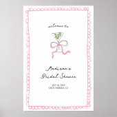 マルティ予測できなニピンクボウブライダルシャワー歓迎 ポスター (正面)