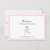 マルティ予測できなニボウハンドドロードブライダルシャワー サンキューカード (正面)