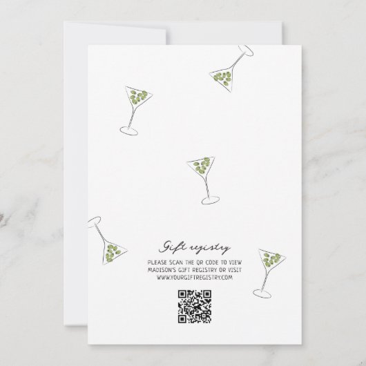 マルティ予測できなニボウハンドドロードブライダルシャワー 招待状 (裏面)