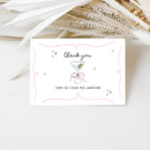 マルティ図解入りの、写真付きのニガラスブライダルシャワー サンキューカード