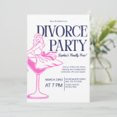 マルティ独身のニガラスの女性が離婚パーティー 招待状 (スタンド正面)