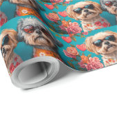 マルティTzuとハートバラバレンタインデー ラッピングペーパー (ロールコーナー)