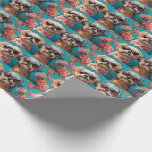 マルティTzuとハートバラバレンタインデー ラッピングペーパー (角)