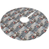 マルティTzu犬オートバイクリスマスに乗る ブラッシュドポリエステルツリースカート (アングル)