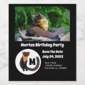 マルテン誕生日パーティー写真モノグラム ワインラベル (シングルラベル)