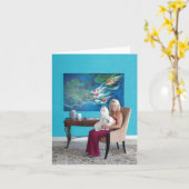 マルテーズ オーダーメイド グリーティングカード (黄色い花)