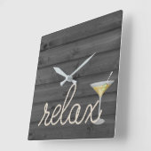 マルテ航海のィーニとリラックス文字で木を縛る スクエア壁時計 (傾斜)