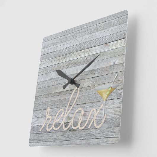 マルテ航海のィーニとリラックス文字で木を縛る スクエア壁時計 (傾斜)