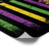 マルディおもしろいグラスダックス米国国旗のビーズラバーダック ポスター (角)