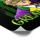 マルディおもしろいグラスドナルドトランプマルディグラスアメリカン ポスター (角)