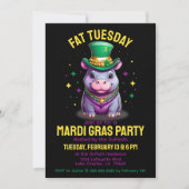 マルディお洒落グラスファット火曜日ヒッポとビーズ 招待状 (正面)