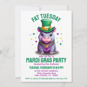 マルディお洒落グラスファット火曜日ヒッポとビーズ 招待状 (正面)