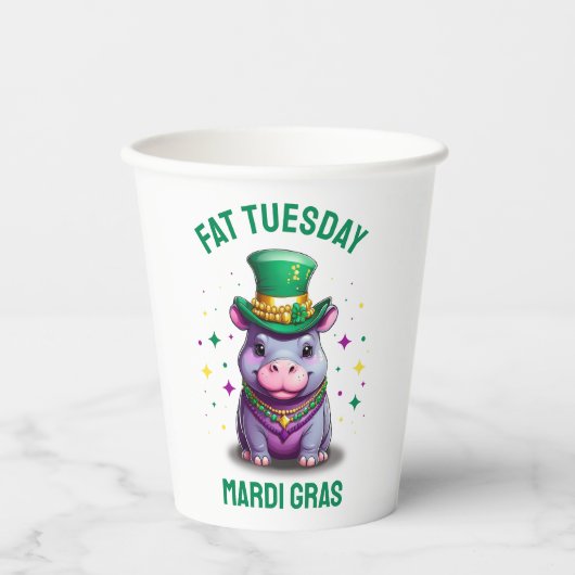 マルディお洒落グラスファット火曜日ヒッポ 紙コップ (正面)