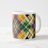 マルディアーガイルグラスイエローパープルグリーン ジャンボコーヒーマグカップ (正面右)