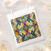 マルディアーガイルグラスイエローパープルグリーン フェイバーバッグ (クリップ留めされた状態)