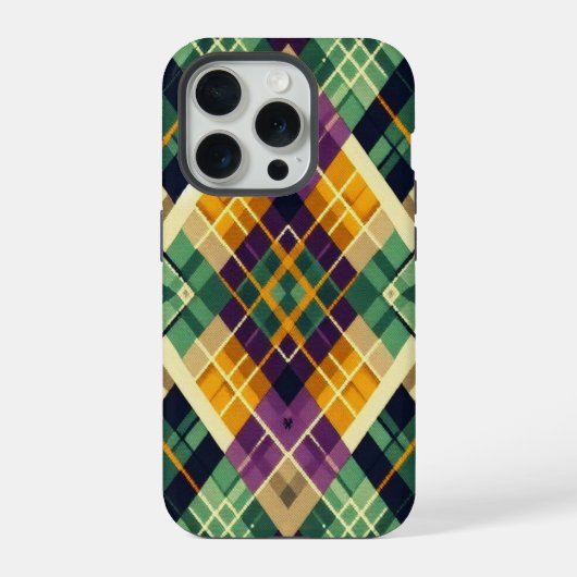 マルディアーガイルグラスイエローパープルグリーン iPhoneケース (裏面)