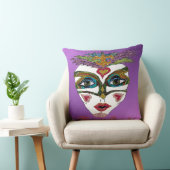 マルディカラフルグラグリッターフェザーマスクパープル クッション (椅子)