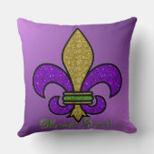 マルディカラフルグラグリッターフェザーマスクパープル クッション (裏面)