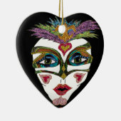 マルディカラフルグラグリッターフェザーマスク セラミックオーナメント (右)