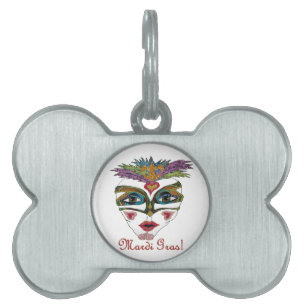 マルディカラフルグラグリッターフェザーマスク ペットネームタグ