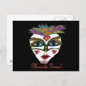 マルディカラフルグラグリッターフェザーマスク ポストカード (正面/裏面)