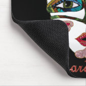 マルディカラフルグラグリッターフェザーマスク マウスパッド (コーナー)