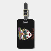 マルディカラフルグラグリッターフェザーマスク ラゲッジタグ (正面縦)