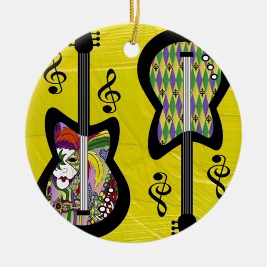 マルディカラフルグラスギタース セラミックオーナメント (正面)