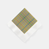 マルディカラフルグラスギンガパターン（の模様が）あるム 縁ありカクテルナプキン (角)