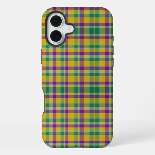 マルディカラフルグラスギンガパターン（の模様が）あるム iPhoneケース (裏面)