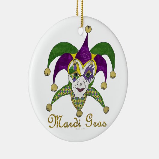 マルディカラフルグラスジェスタースマスク セラミックオーナメント (右)
