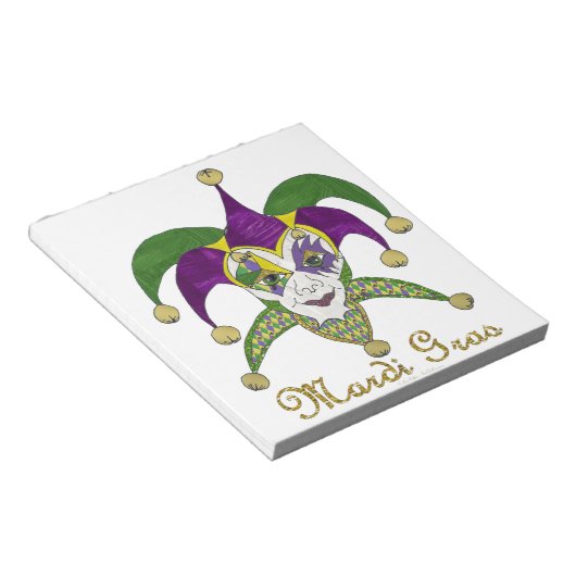 マルディカラフルグラスジェスタースマスク ノートパッド (アングル)