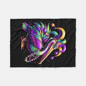 マルディカラフルグラスペリカンルイジアナジェスターハットB フリースブランケット (正面(横))