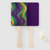 マルディカラフルグラス波パターン（の模様が）ある ハンドファン (正面&裏面)