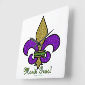 マルディカラフルグラス(紋章の)フラ・ダ・リ スクエア壁時計 (傾斜)