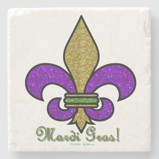 マルディカラフルグラス(紋章の)フラ・ダ・リ ストーンコースター (正面)