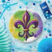 マルディカラフルグラス（紋章の）フラ・ダ・リ ペーパープレート (パーティー)