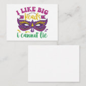 マルディグラおもしろいス私は大きなビーズが好きで、私は嘘をつかない ノートカード (正面/裏面)