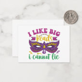 マルディグラおもしろいス私は大きなビーズが好きで、私は嘘をつかない ノートカード (正面/裏面インサイチュ)