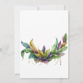 マルディグラお祝いウオーターカラーマスク 招待状 (裏面)