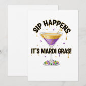 マルディグラだってさ ハプニングTシャツ 飲み会 パーティー 招待状 (正面/裏面)