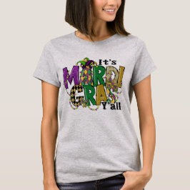 マルディグラだよみんな!マルディグラパーティーマスクコスチューム Tシャツ