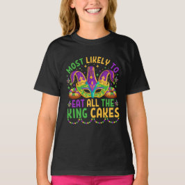 マルディグラでキングケーキを全部食べちゃうタイプ Tシャツ